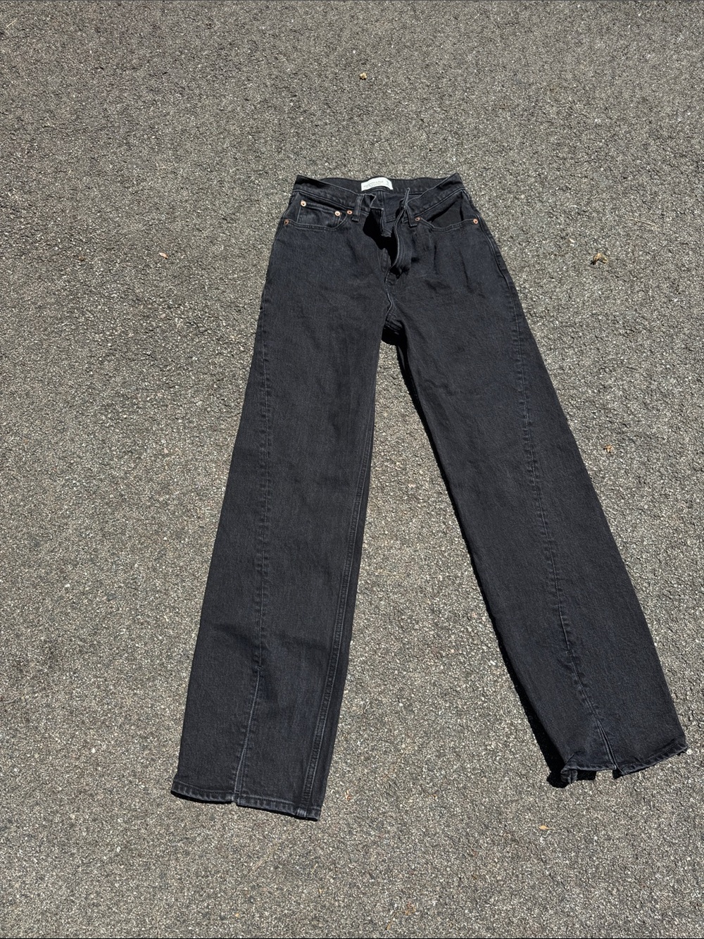 Abercrombie & Fitch High-Rise Straight Leg Jeans - Black